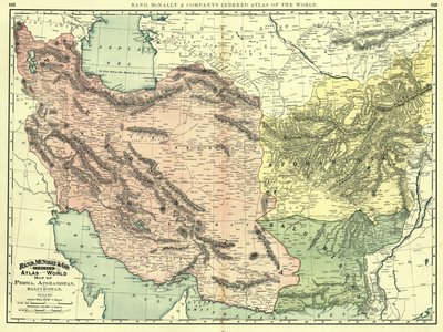 بلاد فارس وأفغانستان وبلوشستان عام 1892 بواسطة Rand McNally and Company